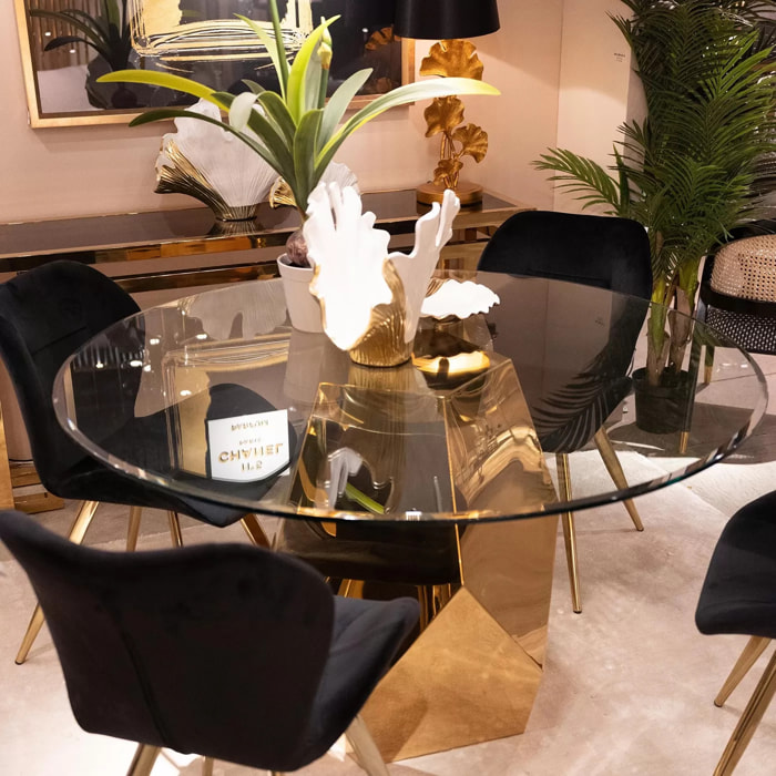 Table Ricchezza 130cm dorée Kare Design