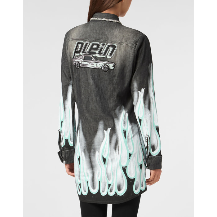 PHILIPP PLEIN Camisa vaquera RACING
