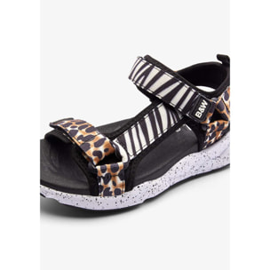 Sandali con cinturino e stampa animalier