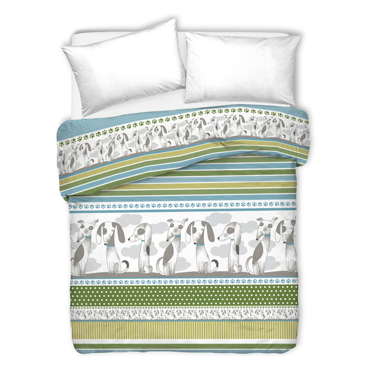 Copriletto di cotone baubau verde