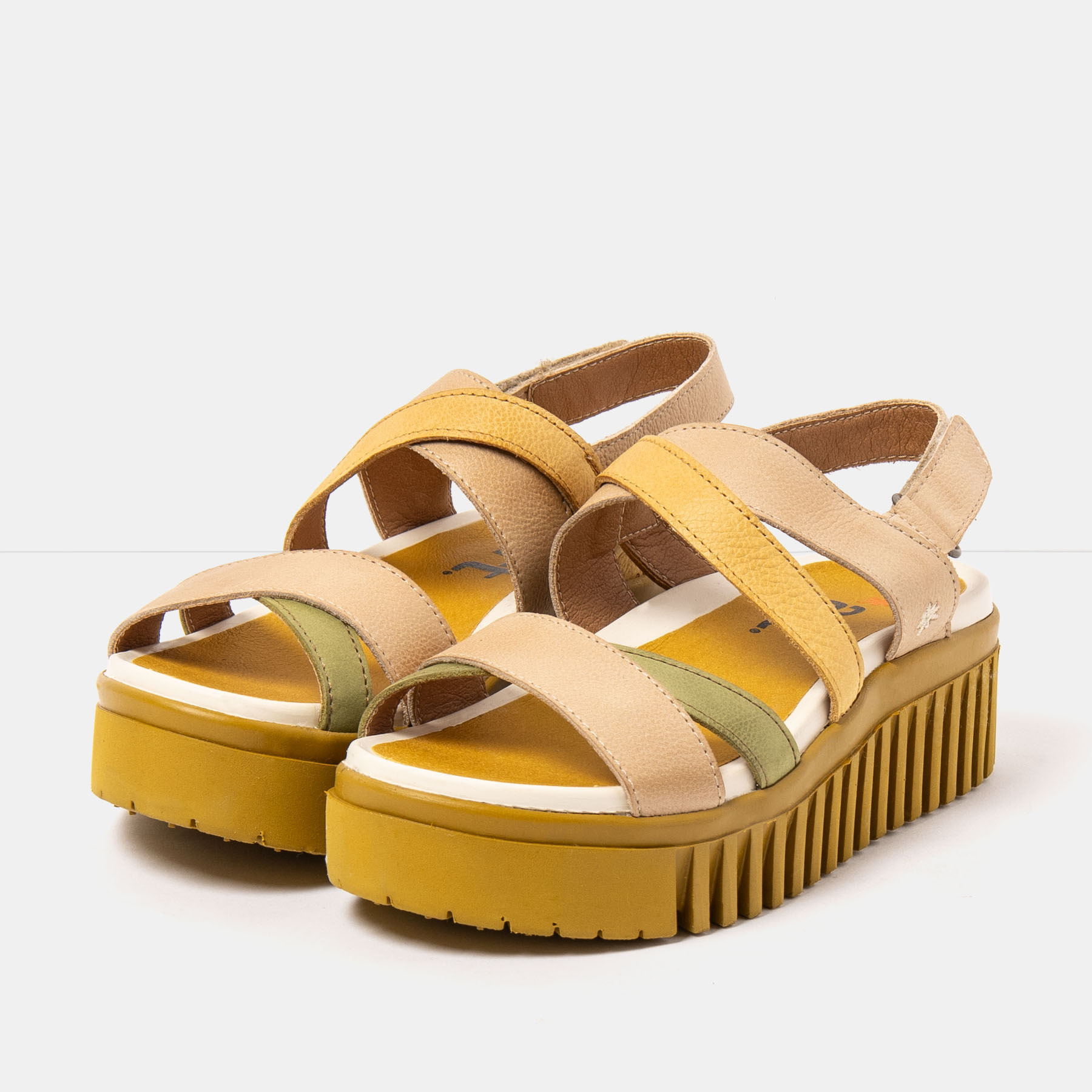 Sandalia de cuña 1676 MULTI CREAM-HONEY/BRIGHTON color Cream-honey