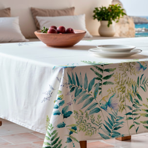 Nappe imprimée anti-tâches ALBIR BLEU VERT