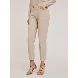 Motivi - Pantalones modelo Carrot de drill Rianne - Beige