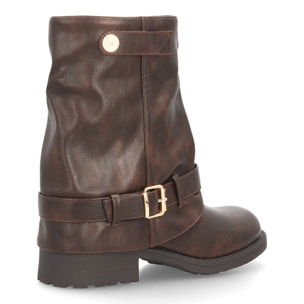 Botines moteros con correas decorativas para mujer