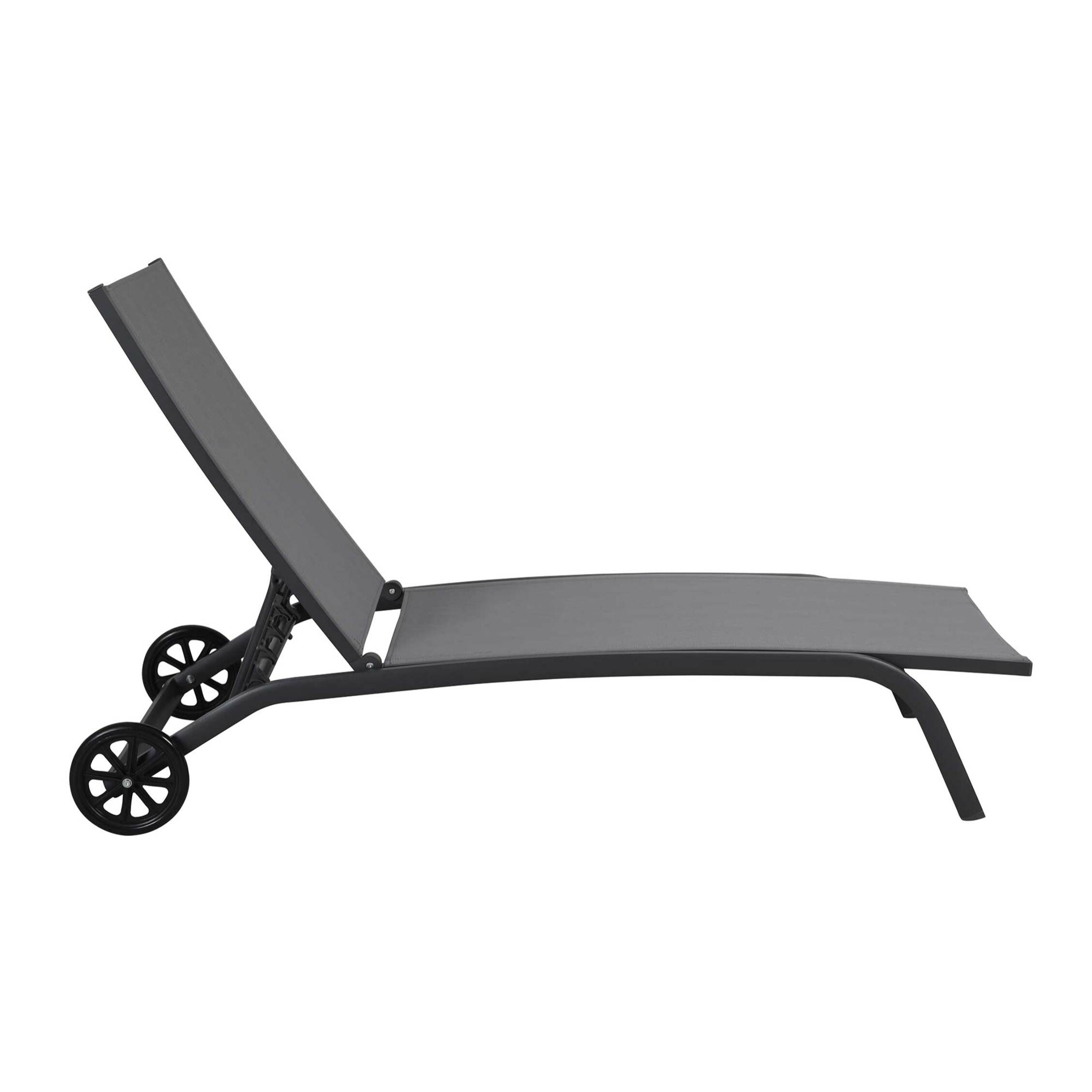 Set 2 Tumbonas – Aluminio y textilene gris