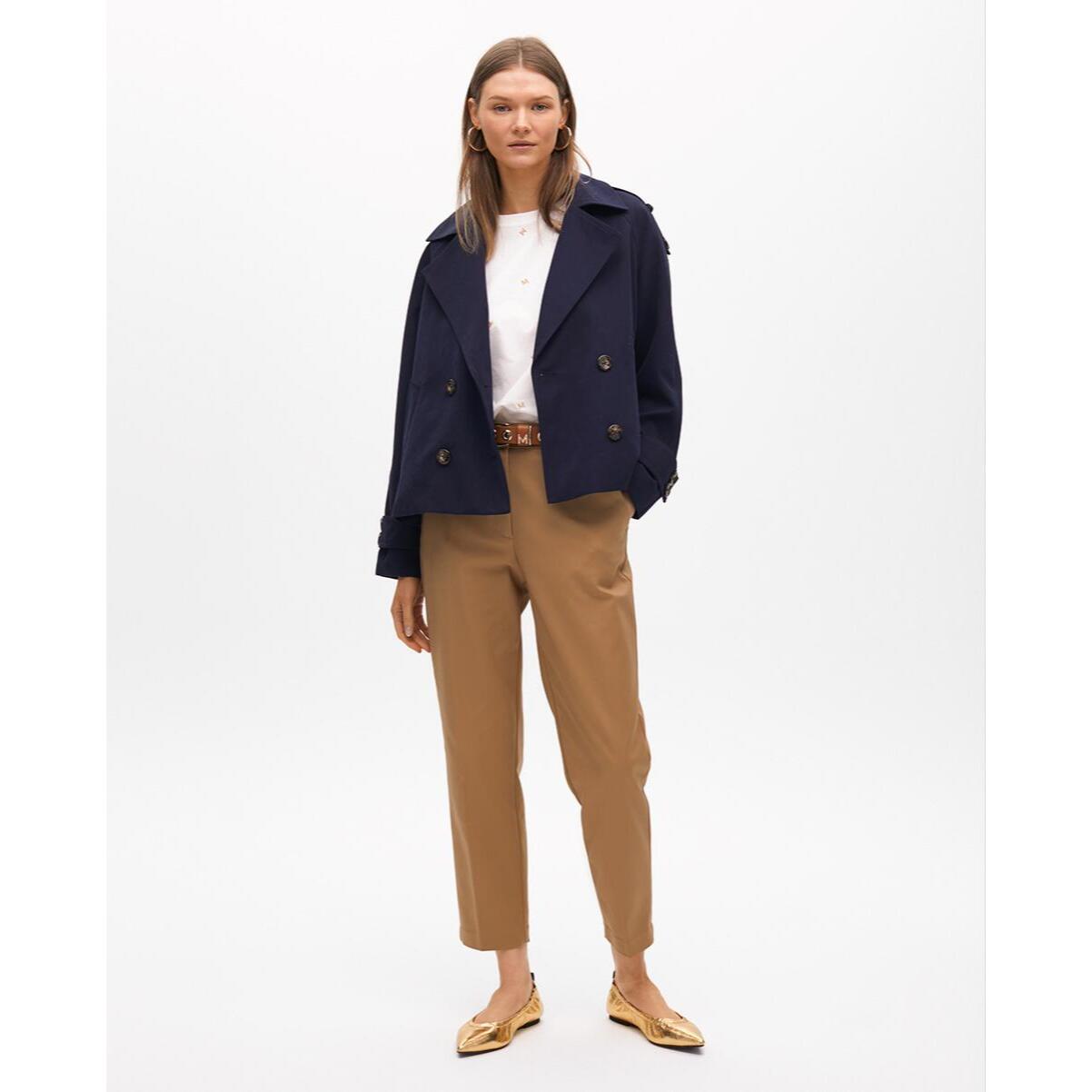 Trench corto in sarga doppiopetto