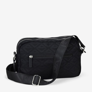 Bolso bandolera negro con doble cremallera