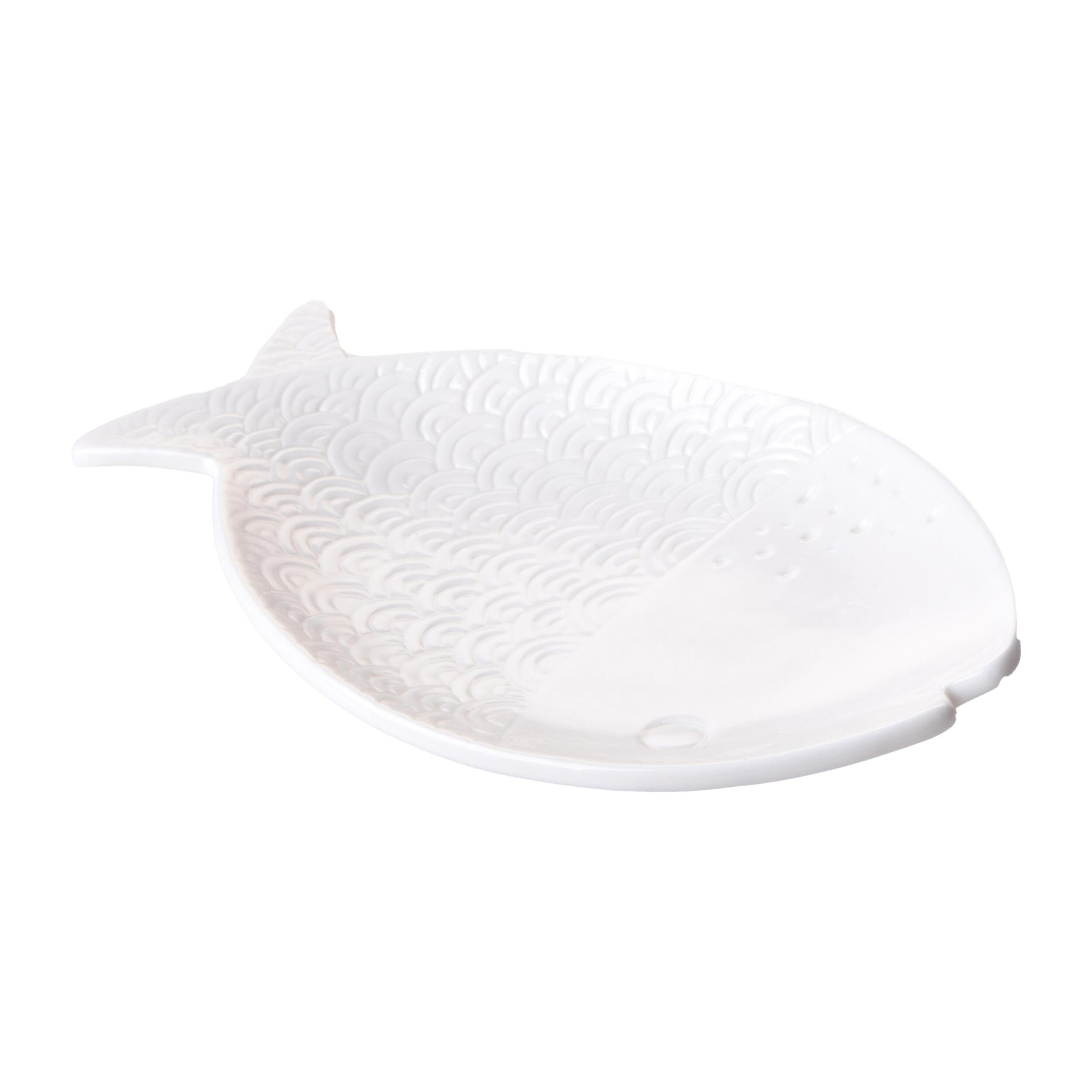 Pesce portaoggetti - Pezzi 2 - 26,6xH3,5x17,5cm - Colore: Bianco - Bianchi Dino -