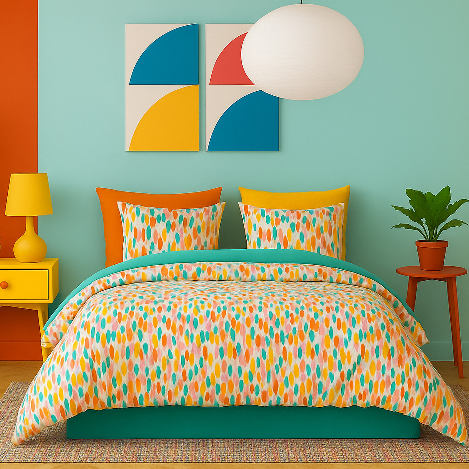 Parure Housse De Couette 100% coton 3pcs Poppy