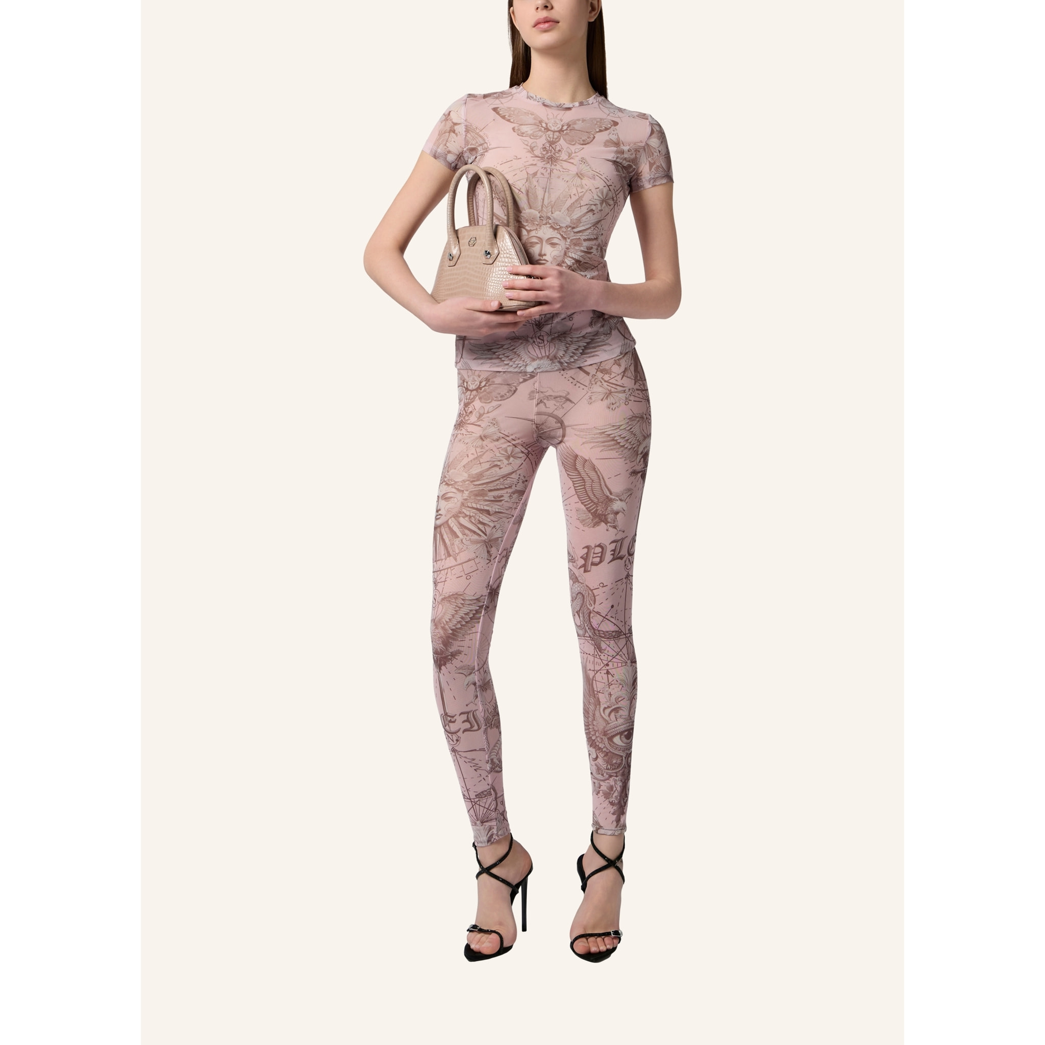 PHILIPP PLEIN Tulle Leggings Butterfly Tattoo