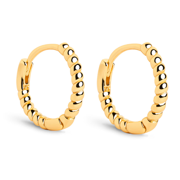 Pendientes Aro Twist Plata Baño Oro