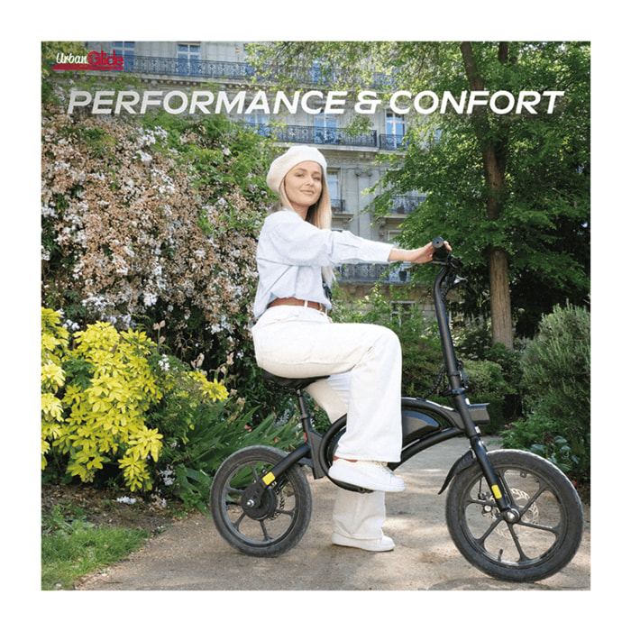 Draisienne Électrique Adulte E-bike 160 – Moteur 1100W - Autonomie Jusqu'a 25 km - Pneu 16" Gonflable - Batterie 42V/6Ah - Poids 18Kg