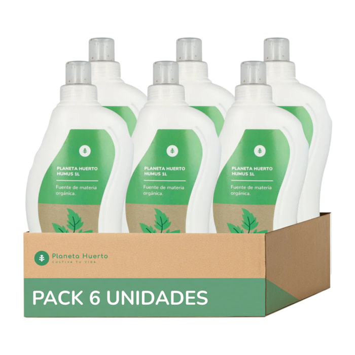 Pack 6x Abono órgano-mineral NPK enriquecido con Humus Planeta Huerto 1 Litro