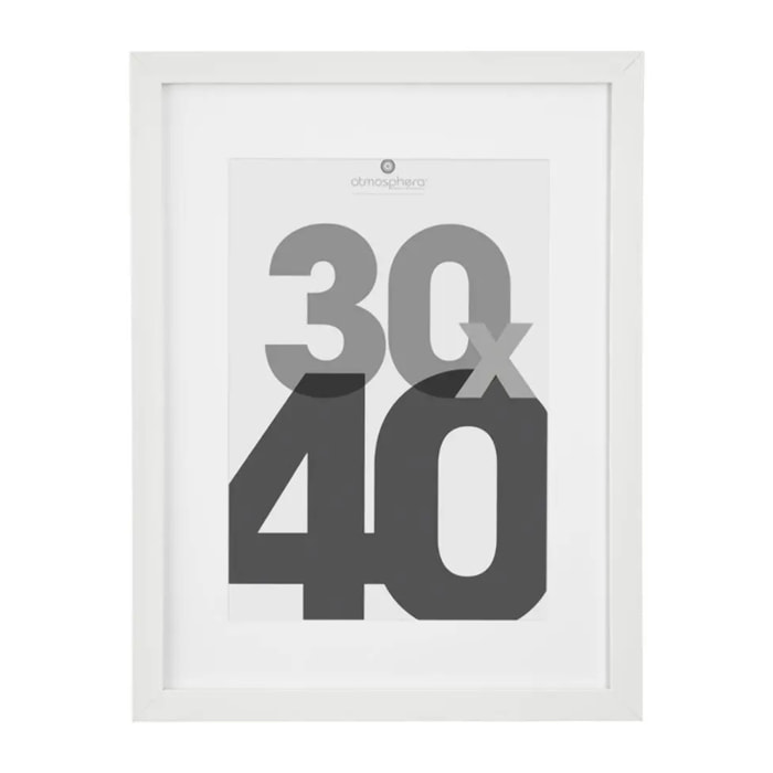 Cadre photo "Eva" - bois et verre - blanc - 30x40 cm