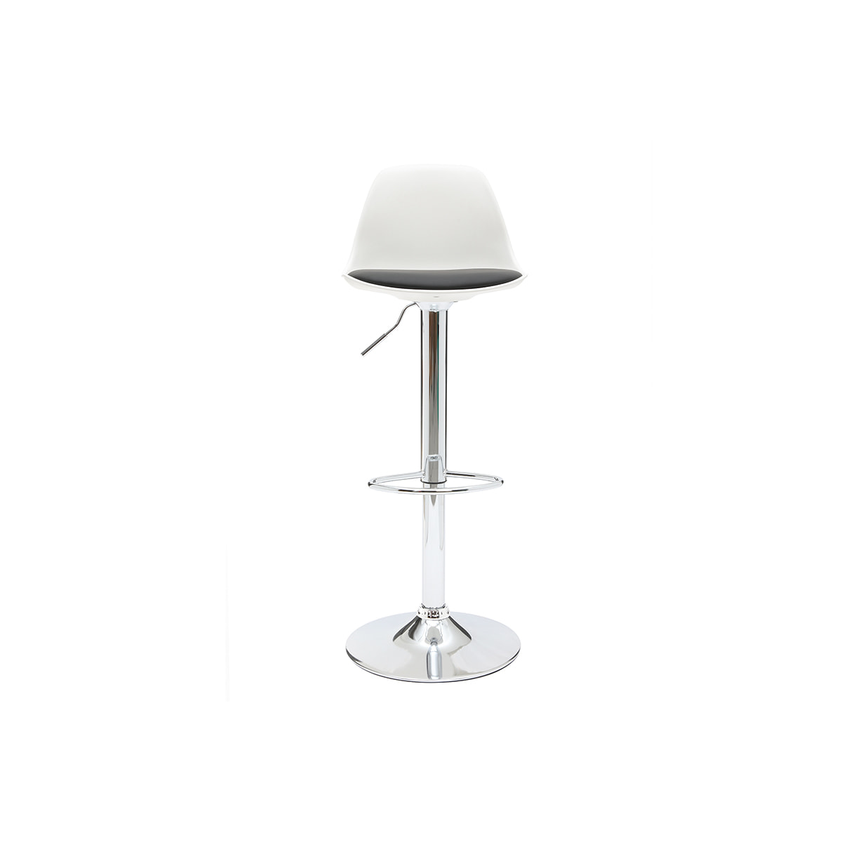 Tabourets de bar design blanc et noir (lot de 2) STEEVY