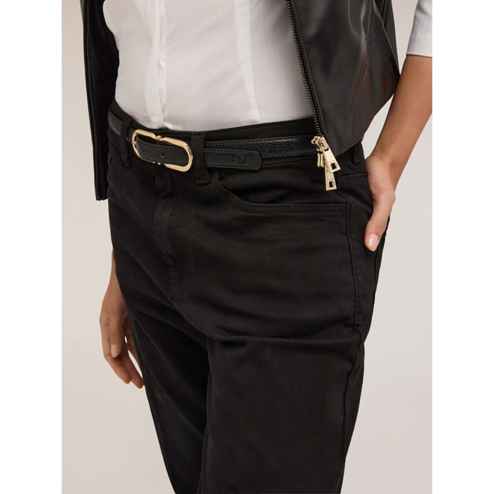 Motivi - Cinturón de lagarto con hebilla - Negro