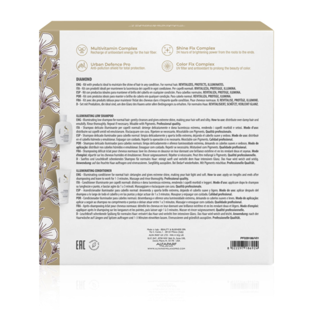 ALFAPARF MILANO Set Semi Di Lino Diamond Illuminating Shampoo 250ml + Conditioner 200ml
