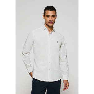 Camisa slim de popelín blanca con logo bordado Rigby Go