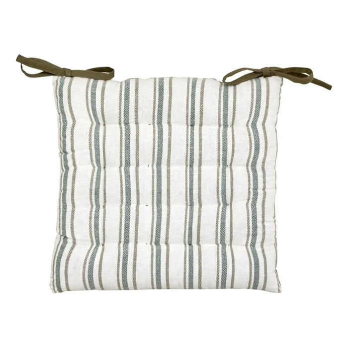 Galette de chaise Groove 38x38cm rayée vert