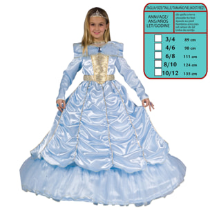 Costume Carnevale Linea Atelier Azzurro Con Coroncina Bambina