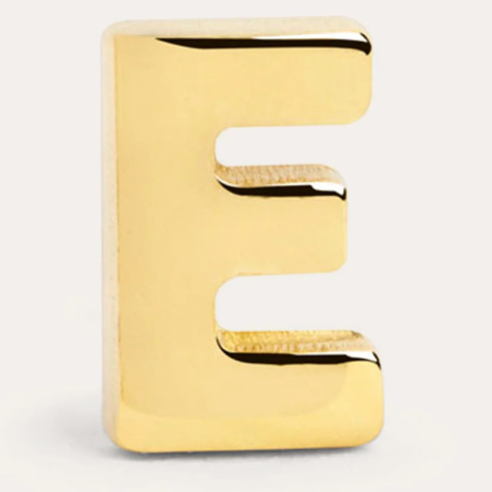 Pendiente Suelto Letter Plata Baño Oro