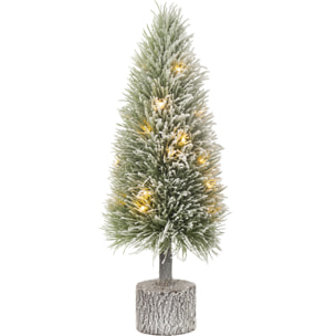 J-Line décoration Sapin De Noël Neige - plastique - vert - medium - LED