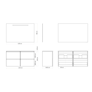 Ensemble de salle de bain SEA Alday, 120cm, Bois Charbon