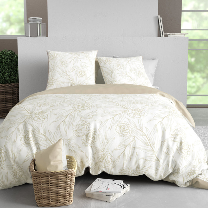 Parure housse de couette 3pcs 100% satin de coton 120 fils suzanne