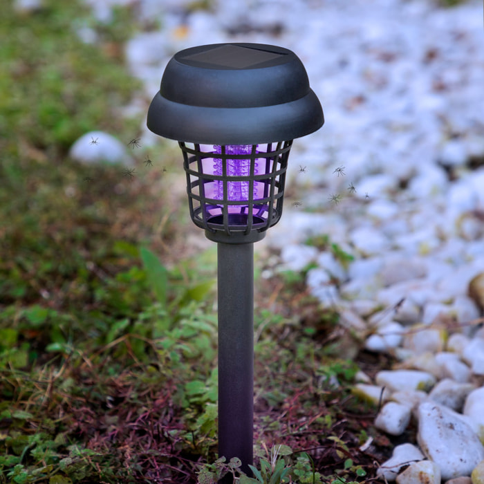 Lampada solare antizanzare - grigio - 9,5x9,5x34,5 cm
