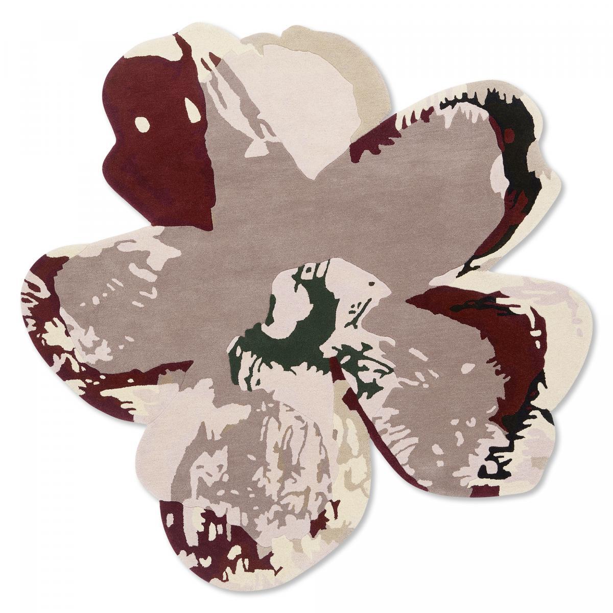 Tapis salon et chambre fait à la main en laine motif floral CHICDOUV