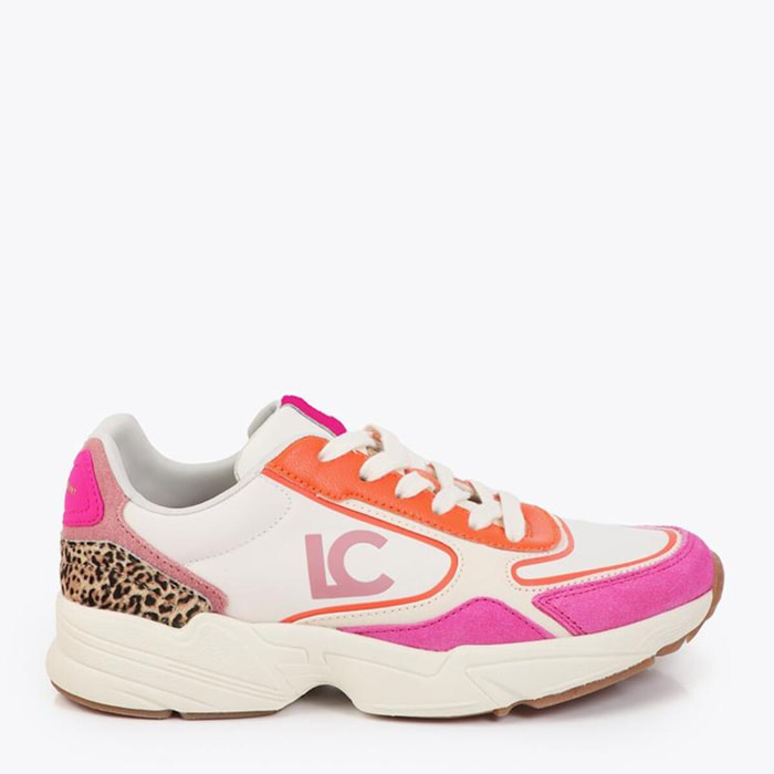 Sneakers multicolor con dettaglio stampa animalier