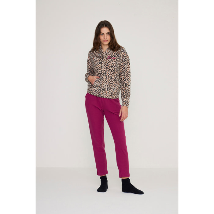 Completo donna sleep in pile con zip Noidinotte