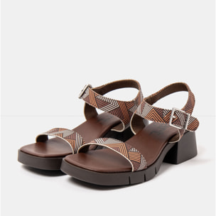 Sandalias con tacón 2060 FANTASY LINES BROWN / VARSOVIA color Lines brown