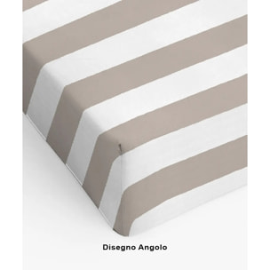 Completo Lenzuola POIS BEIGE 100% Cotone e Made in Italy a pallini retrò