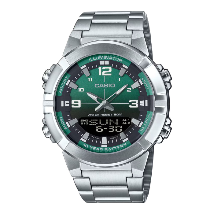 Reloj Casio AMW-870DA-3A Hombre Digital Cuarzo con Correa de Acero inoxidable
