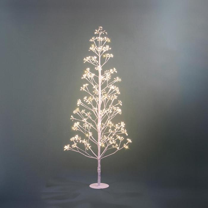 Abete artificiale Flower con 1500 Led da esterno - Pezzi 1 - Colore Giallo - 18,5x150Hx18,5cm - Bianchi Dino