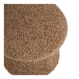 Enna - Pouf rotondo in pelliccia sintetica marrone ø45x45 cm