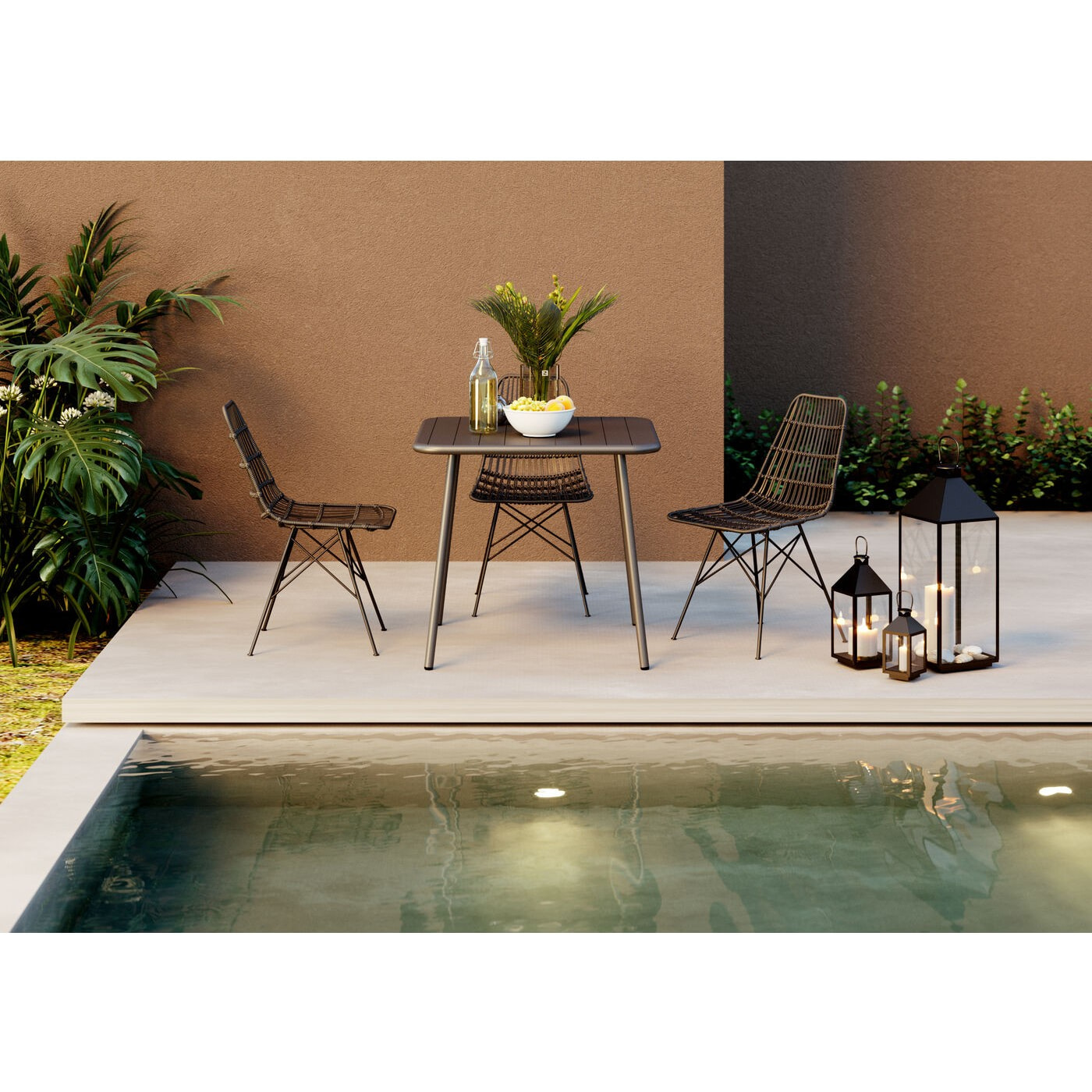 Lanternes Giardino set de 4 noires Kare Design