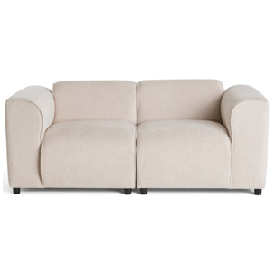 Suaro - Canapé modulable 2 places en tissu texturé - Beige