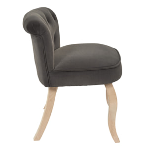 Fauteuil Eleonor Velours Gris