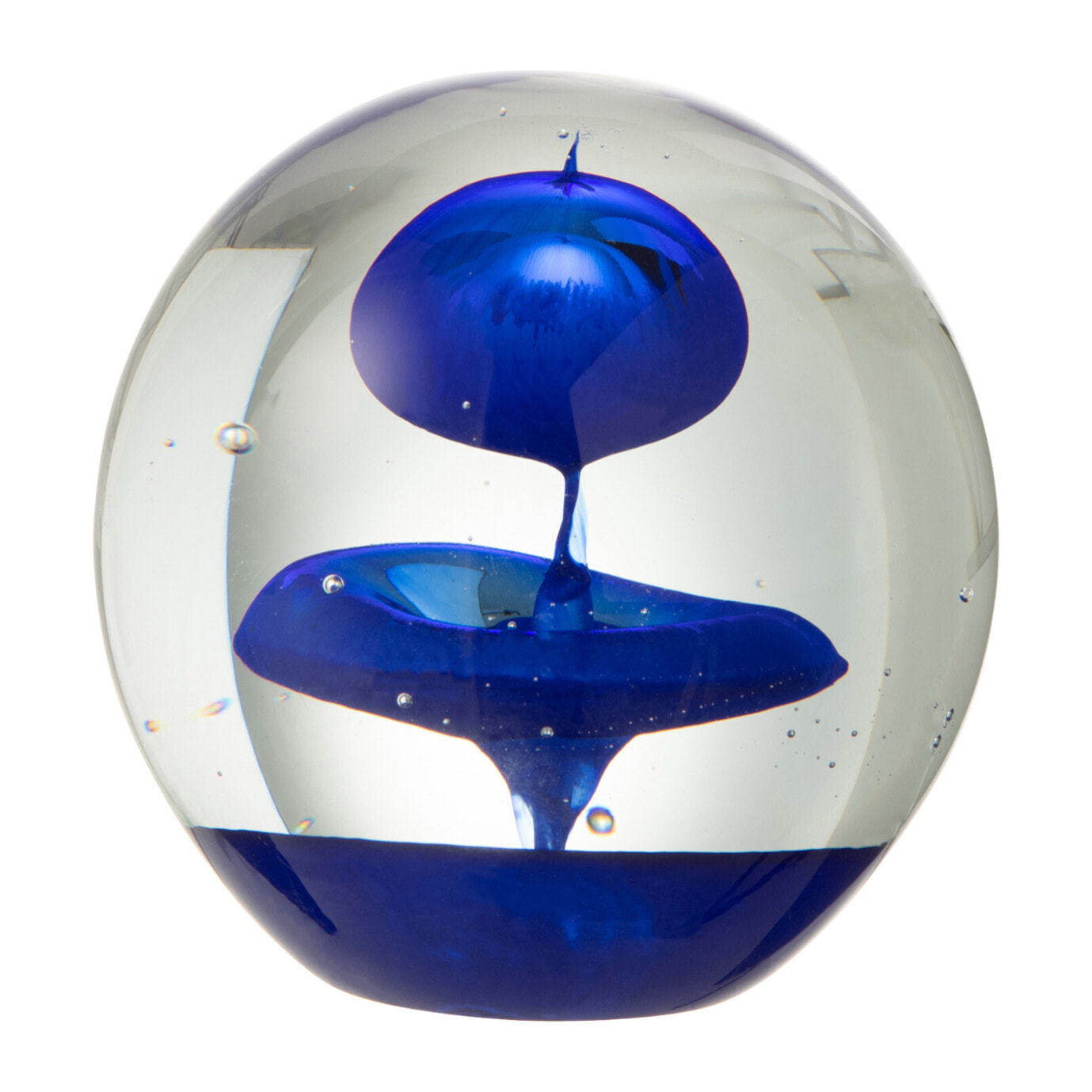 J-Line presse-papier Bulle - verre - bleu - large