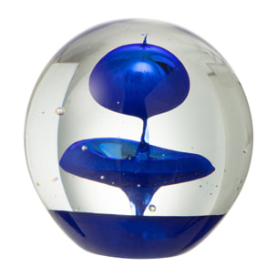 J-Line presse-papier Bulle - verre - bleu - large