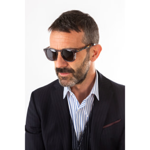 Gafas de sol OCEAN CASSIS - Azul oscuro / Gris transparente con patillas en carey y lente ahumada