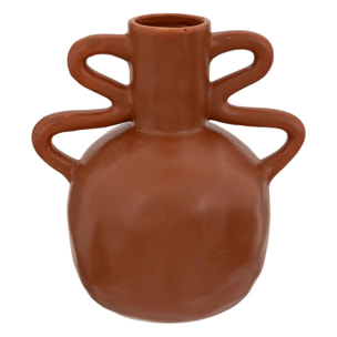 Vase en céramique H20cm marron cannelle