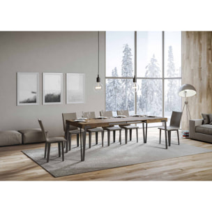 Table extensible 90x130/234 cm Rio Noyer cadre Anthracite