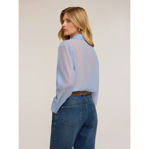Motivi - Camisa de organza con bolsillos - Light - blue