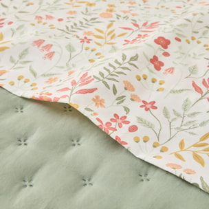 Sábana de algodón 180 hilos flores Ferdu color verde 100% Algodón percal