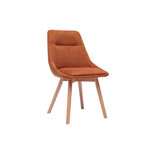 Chaises en tissu effet velours texturé terre brûlée et bois clair (lot de 2) ALESS