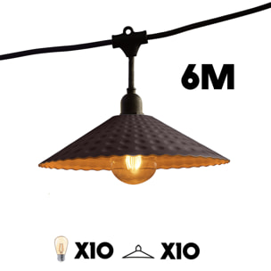 Guirlande connectable VINTY 10 ampoules E27 6M