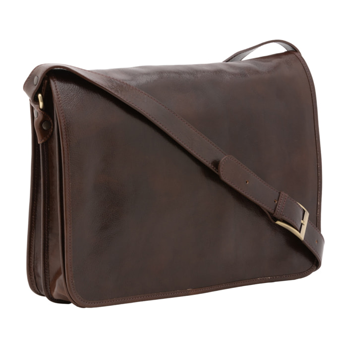 Borsa a tracolla  da uomo In Vera pelle Made in Italy 30x38x12 cm